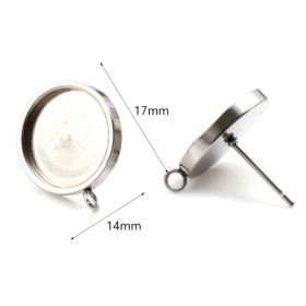 PS11751047 – Lot de 2 ou 4 Boucles d’oreille clou puce avec attache 12mm – Acier Inoxydable Argent Platine
