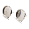 PS11751047 – Lot de 2 ou 4 Boucles d’oreille clou puce avec attache 12mm – Acier Inoxydable Argent Platine