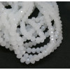 Perles à Facettes Rondelles Verre 4.5x3.5mm Blanc Laiteux D05