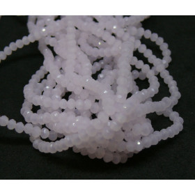 Perles à facettes rondelles en verre 3x2mm Rose Laiteux D02