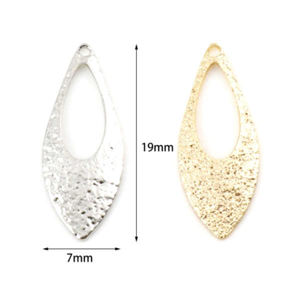 Pendentifs, breloques forme Géométrique  Navette Stardust 19 mm métal coloris Doré