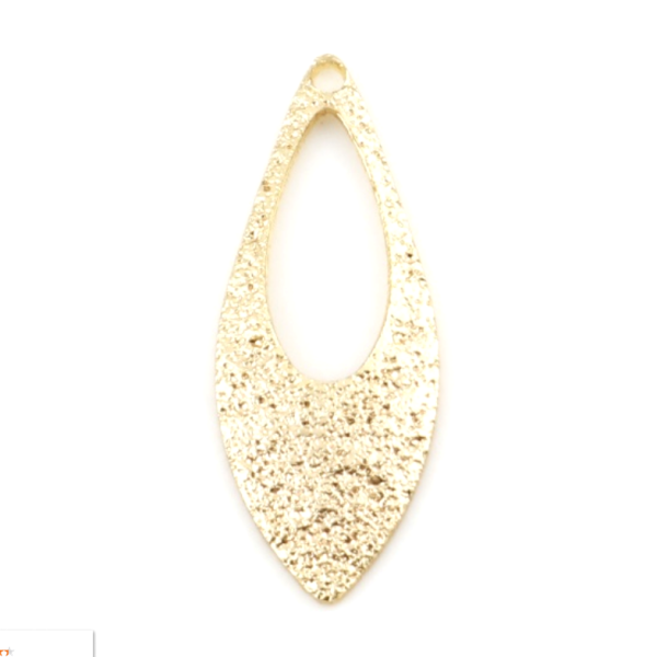 Pendentifs, breloques forme Géométrique  Navette Stardust 19 mm métal coloris Doré