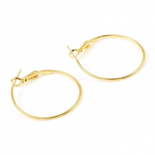 Boucles d’oreille Dormeuses Créoles 35mm – Cuivre Doré à l'or fin 18K