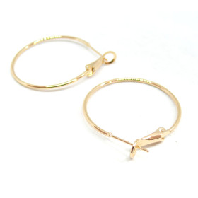 Boucles d’oreille Dormeuses Créoles 35mm – Cuivre Doré à l'or fin 18K