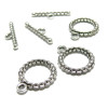 Lot de 20 sets  fermoirs Toggle Métal couleur Argent Antique2Y6328 