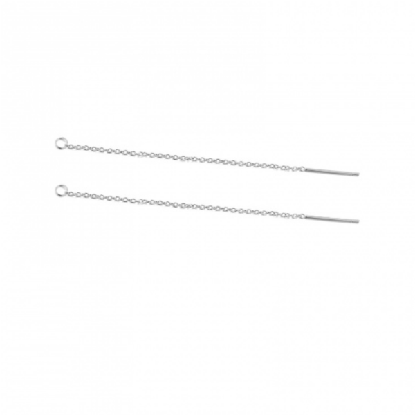 Chaines pour boucle d'oreille 8 cm, Acier Inoxydable 304 Argenté