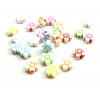 perles intercalaires Fleurs 9 mm acrylique multicolores