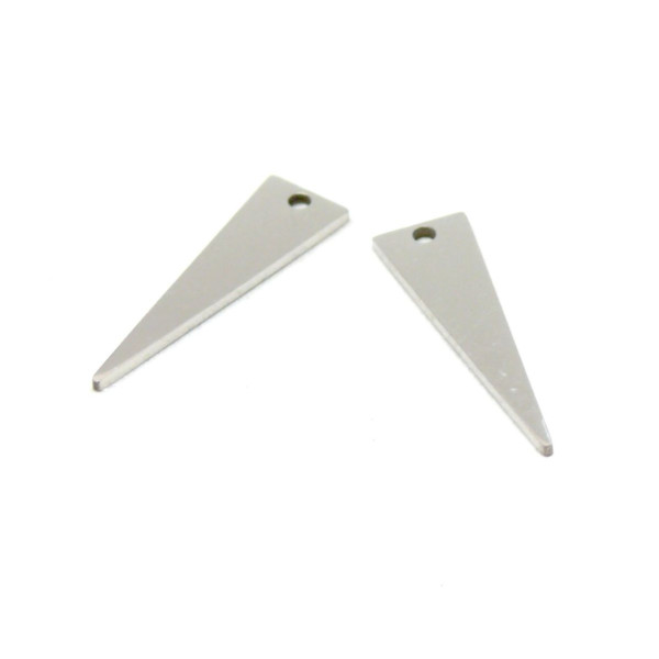 Pendentifs Triangle 25 mm, Acier Inoxydable coloris Argenté