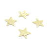 Pendentifs Etoiles Striés 8 mm,  Laiton Doré à l'or fin  24K