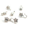 PS1134329 – Lot de 10 sets Fermoirs Crochets Étoiles – Métal Argent Platine