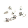 PS1134329 – Lot de 10 sets Fermoirs Crochets Étoiles – Métal Argent Platine