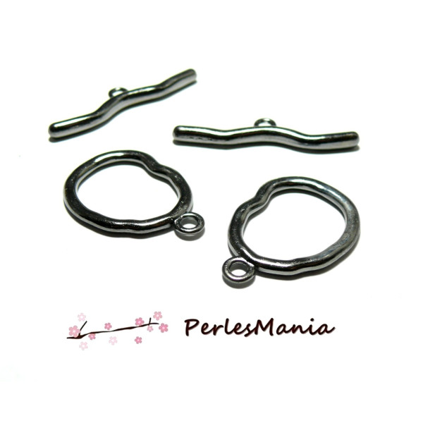 1 set TRES GRANDS fermoirs T toggle POP ART GUN METAL H1113 , DIY