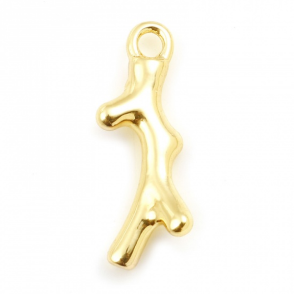 PS11833513 – Lot de 1 ou 2 Pendentifs Corail 15mm – Cuivre Plaqué Or 18KT