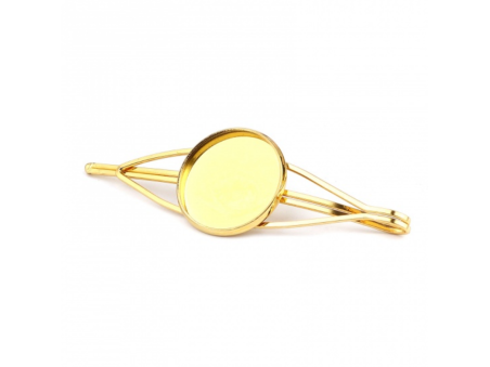 Supports Barrette, Bob Pin Pince a Cheveux 7 cm  pour cabochon 20mm mm, métal coloris Doré