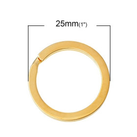 Anneaux Porte Cles, Porte Clefs 25mm Métal couleur Doré