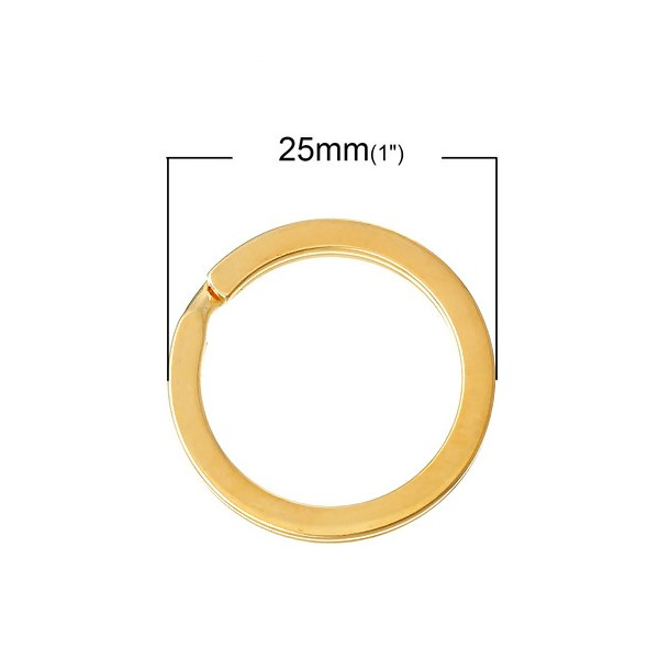 Anneaux Porte Cles, Porte Clefs 25mm Métal couleur Doré