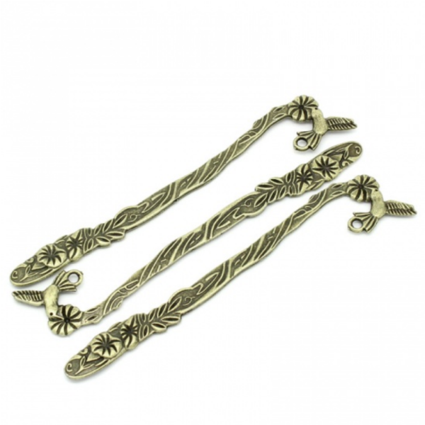 Marque page Vintage COLIBRI métal couleur Bronze DIY Bijoux