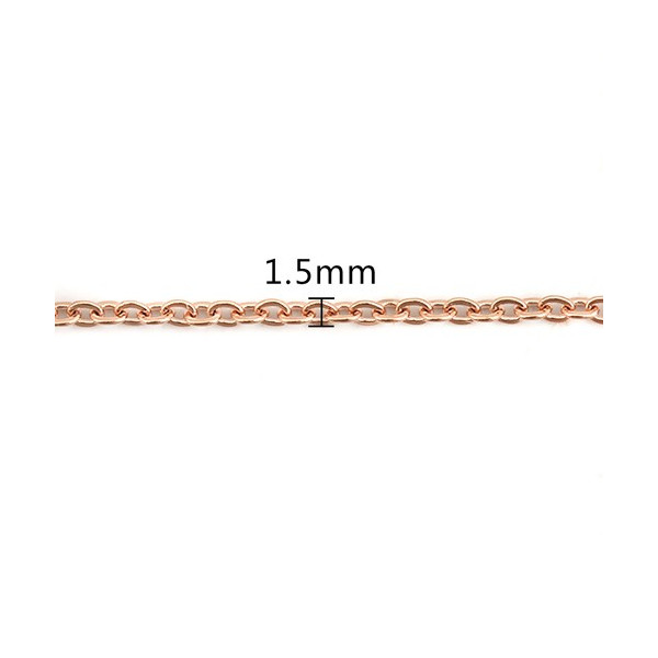 Collier Tour de cou 41 cm - maille 2 par 1.5 mm - Acier Inoxydable 304 - coloris Or Rose
