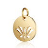 BU11191207173342A – Lot de 1 ou 2 Pendentifs Médaillon Fleur de Lotus 11 mm – Acier Inoxydable Doré