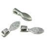 Attache pendentif, Belieres à Coller forme Feuille 15 mm couleur Argent Platine