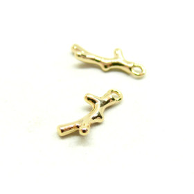 pendentifs forme Corail 15 mm Cuivre plaqué Or 18KT