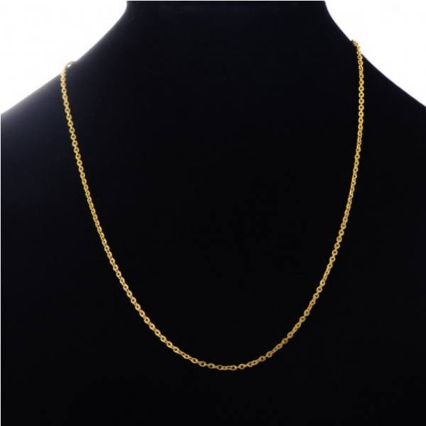 Collier, Sautoir 60 cm maille 3 par 2.5 mm, Acier Inoxydable 304 finition Doré