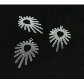 Estampes Pendentif Filigrane Goutte Géométrique 30x17mm – Laiton Argent Vif