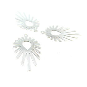 Estampes Pendentif Filigrane Goutte Géométrique 30x17mm – Laiton Argent Vif