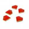 AE100 PAX AE100 PAX 2 pendentifs sequins émaillés forme Diamant 10 mm base doré coloris Rouge