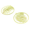 Estampes - pendentif filigrane médaillon avec feuille de Palme 30mm - laiton finition Doré