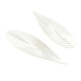 Estampes - pendentif filigrane Longue Goutte 55mm - laiton finition Argent Vif