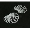 AE117110 Lot de 2 Estampes - pendentif filigrane Feuille de Lotus 35 par 32mm - laiton coloris Blanc