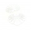 AE117110 Lot de 2 Estampes - pendentif filigrane Feuille de Lotus 35 par 32mm - laiton coloris Blanc