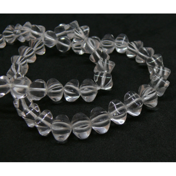 Lot de 4 perles rondelles coussin 7x8mm – Cristal de Roche AAA très pur