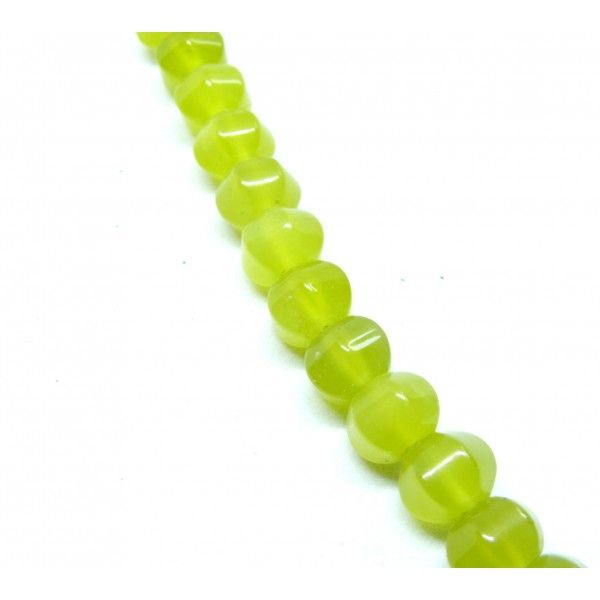 Lot de 4 perles Jade Citron Naturelles forme Lanterne 10mm