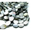Lot de 6 perles nacre Grise Blanche plate Ovale 13 par 19mm Biface avec motif trou