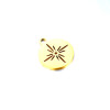 Pendentifs, breloques - Médaille avec Étoile - 12 mm - Doré en Acier Inoxydable 304 Placage Ionique