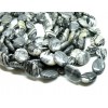 Lot d' environ 19 cm de perles plates Ovale 12 par 18mm Jaspe Toile Araignée