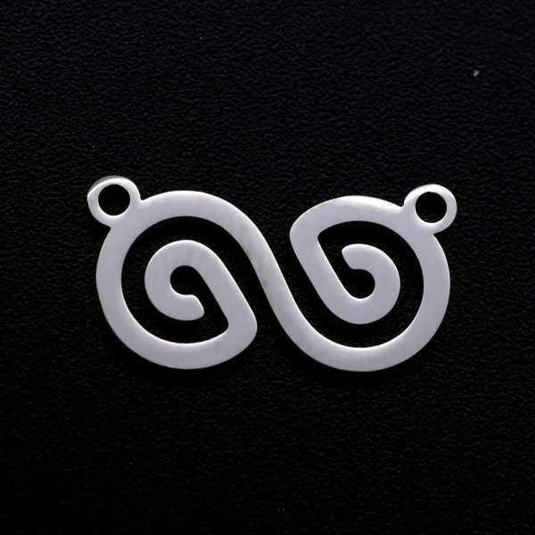 Breloques -Connecteurs Infini 16 mm - Argenté en Acier Inoxydable 201 - Placage Ionique