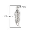 Pendentifs Plume 27mm – Métal Argent Antique