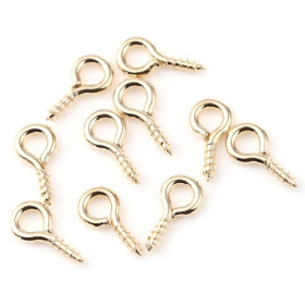 Pitons à visser 10 par 5mm métal coloris Or Clair