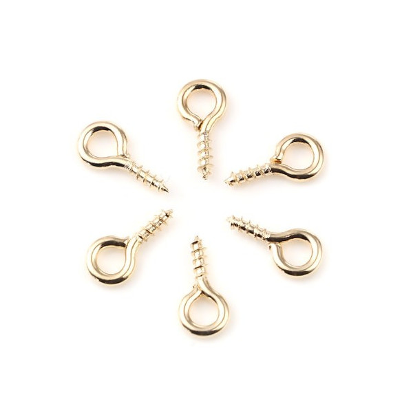 Pitons à visser 10 par 5mm métal coloris Or Clair