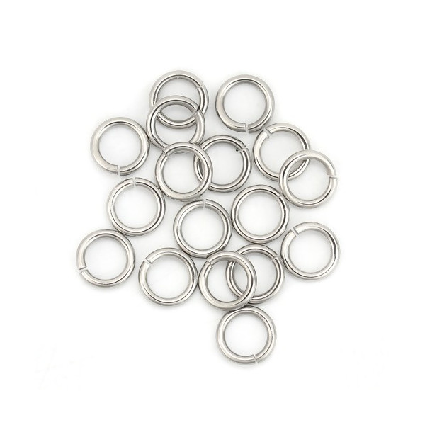 Anneaux de jonction 8 par 1mm,  304 ACIER INOXYDABLE 304, finition Argenté