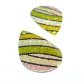 Pendentifs breloques stardust Goutte 28mm Pop Art Doré