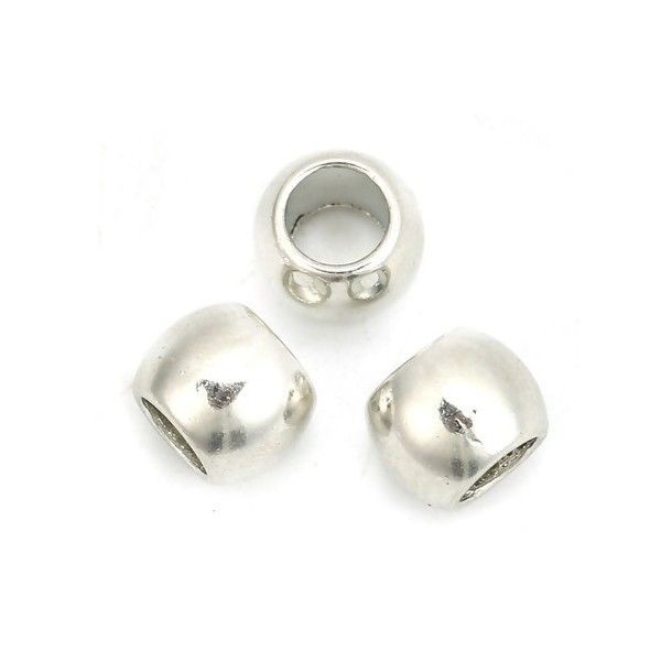 Perles intercalaires 7mm trou 4mm metal couleur Argent Platine