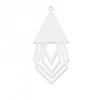 Pendentif forme Géométrique 45 mm, Acier Inoxydable finition Argenté