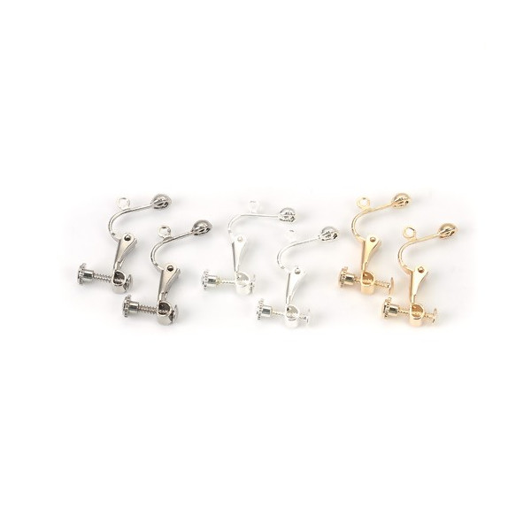 Boucles d'oreille Clip à vis avec attache – Cuivre Argent Vif