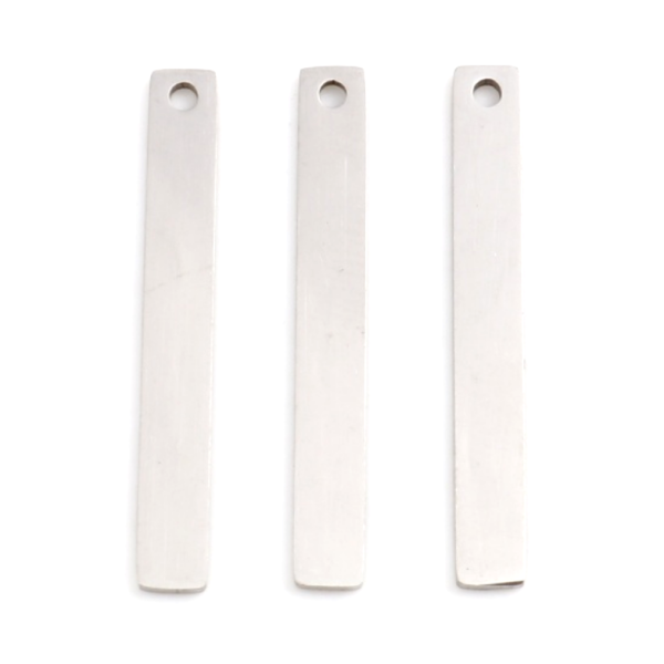 Pendentifs Rectangle 30 mm, Acier Inoxydable finition Argenté