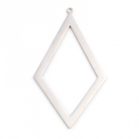 Pendentifs Losange 55 mm, Acier Inoxydable finition Argenté