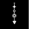 Pendentif Flèche 42 mm, Acier Inoxydable finition Argent Platine